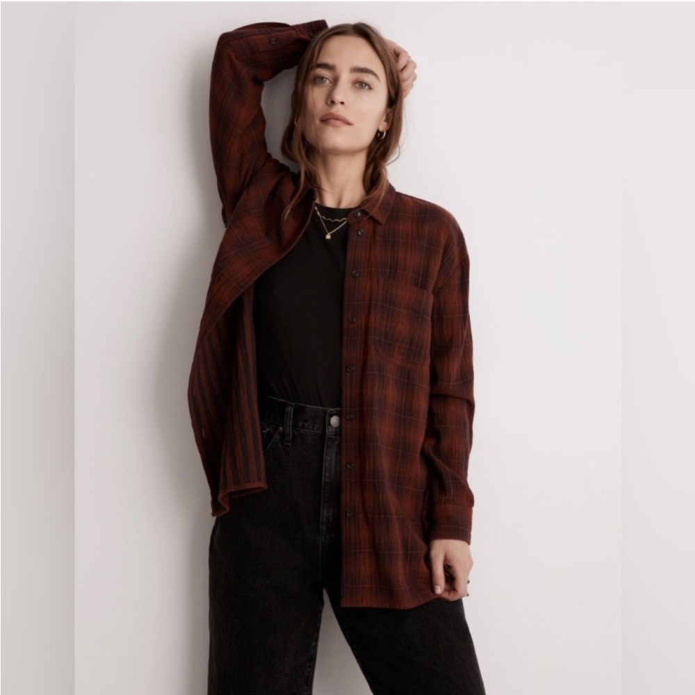 Madewell Lightspun Oversized Ex-Boyfriend Swing Shirt